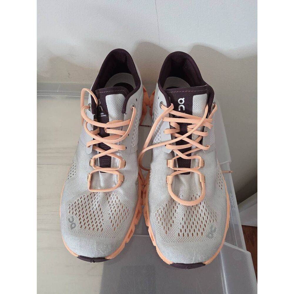On Cloud X Silver Almond Mixed Sport Running Shoes W9 - Picture 2 of 10